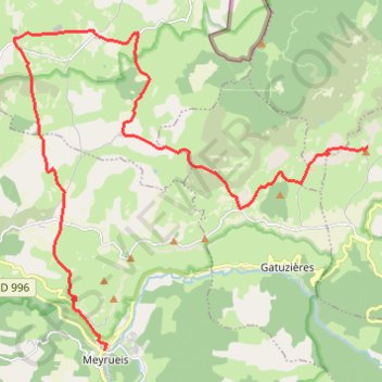 Itinéraire L'Hom Meyrueis par Hures, distance, dénivelé, altitude, carte, profil, trace GPS
