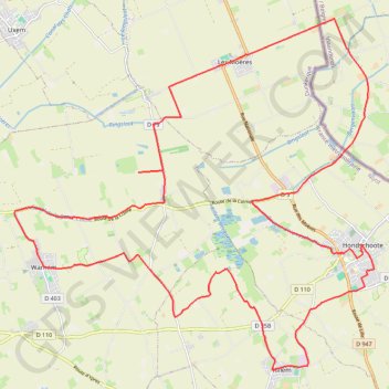 Itinéraire La route du lin - Hondschoote, distance, dénivelé, altitude, carte, profil, trace GPS