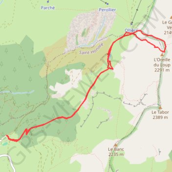 Itinéraire L'Oreille du Loup, distance, dénivelé, altitude, carte, profil, trace GPS