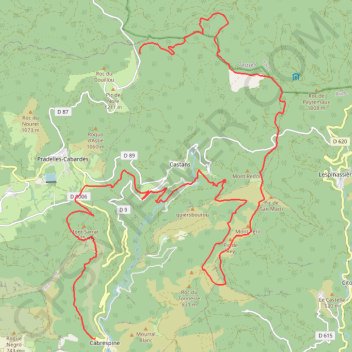 Itinéraire Cabrespine, distance, dénivelé, altitude, carte, profil, trace GPS
