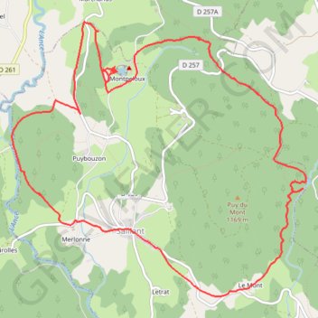 Itinéraire Le creux de l'Oulette - Les orgues basaltiques de Montpeloux, distance, dénivelé, altitude, carte, profil, trace GPS
