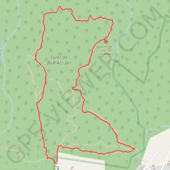 Itinéraire le Bois de Bon Accueil, distance, dénivelé, altitude, carte, profil, trace GPS