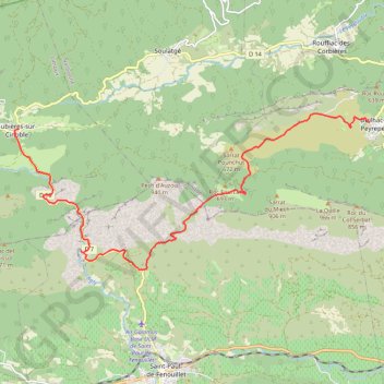 Itinéraire Sentier Cathare - De Cubières à Duilhac-sous-Peyrepertuse, distance, dénivelé, altitude, carte, profil, trace GPS