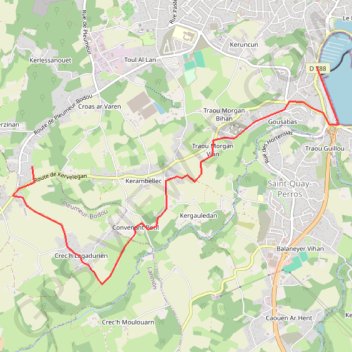 Itinéraire La cote de granit rose, distance, dénivelé, altitude, carte, profil, trace GPS