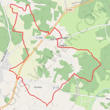 Itinéraire St Claud sentier de Negret, distance, dénivelé, altitude, carte, profil, trace GPS