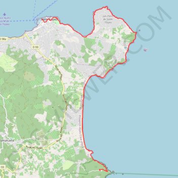 Itinéraire Cap Camarat - Saint-Tropez, distance, dénivelé, altitude, carte, profil, trace GPS