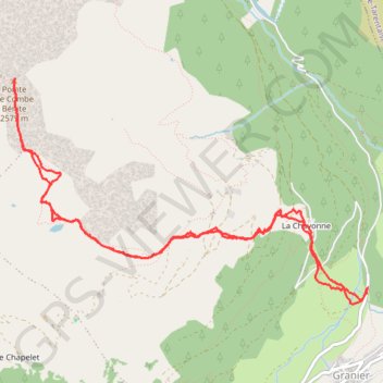 Itinéraire Pointe de Combe Bénite, distance, dénivelé, altitude, carte, profil, trace GPS