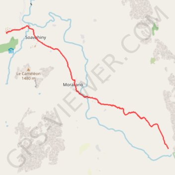Itinéraire Descente Tsaranoro, distance, dénivelé, altitude, carte, profil, trace GPS